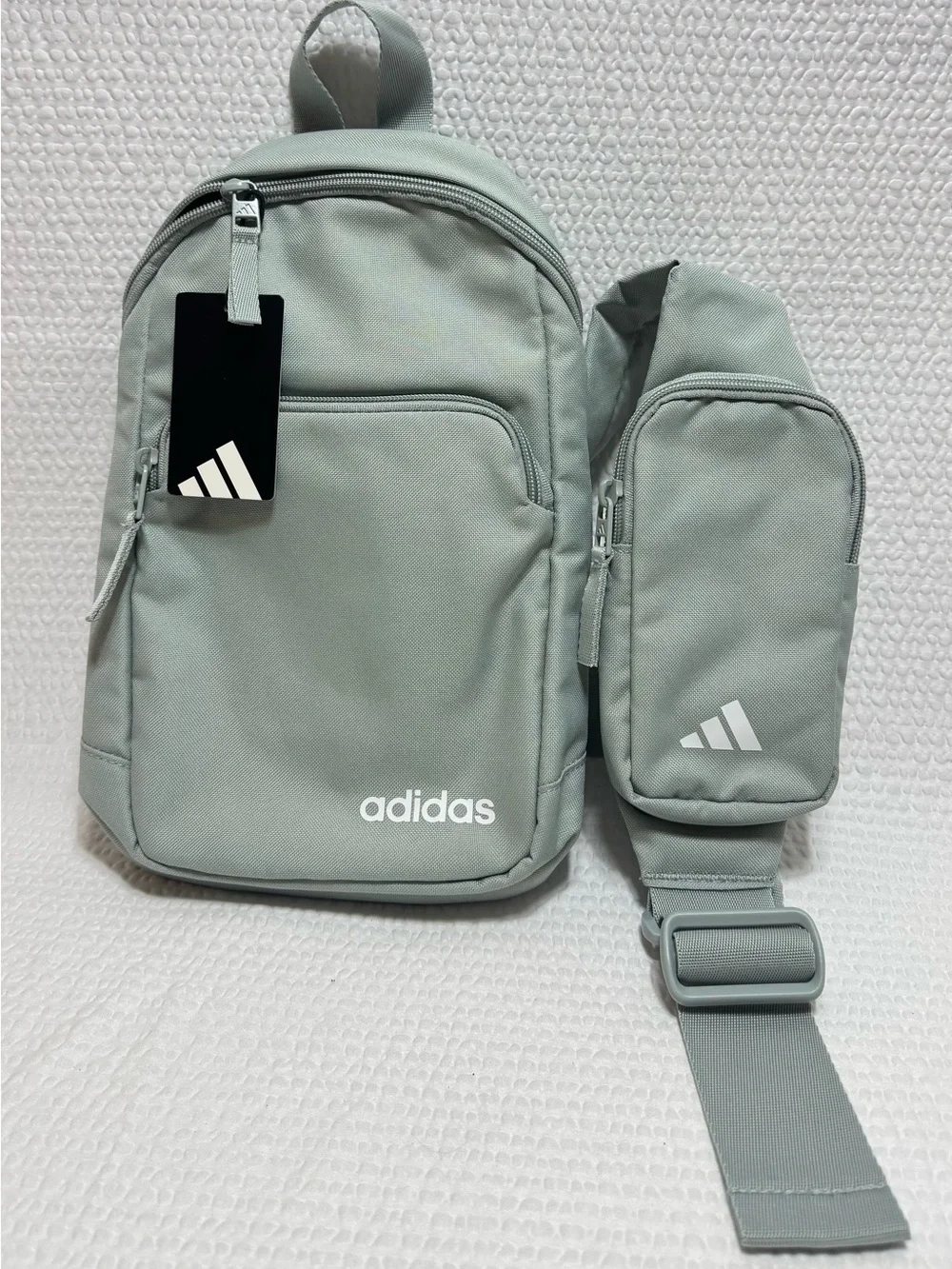 adidas Men's Mint Green Mini Backpack with Sling Pouch